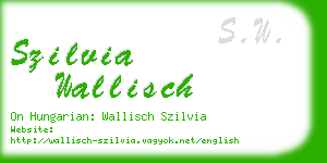 szilvia wallisch business card